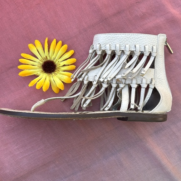 Sam Edelman Cream Fringe Sandals - Picture 4 of 13